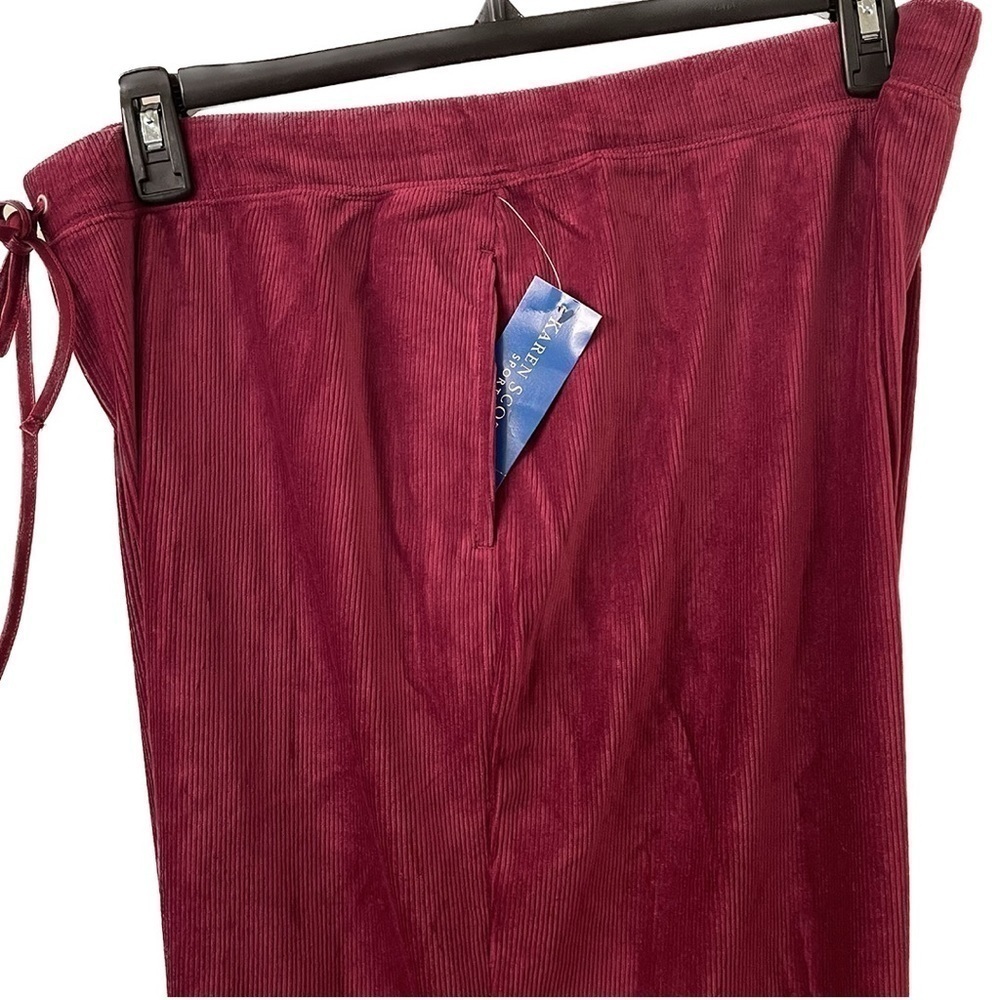 KAREN Scott Sport Wineberry Ribbed Pants Loungewear Pants Size XL/18 - Picture 5 of 6